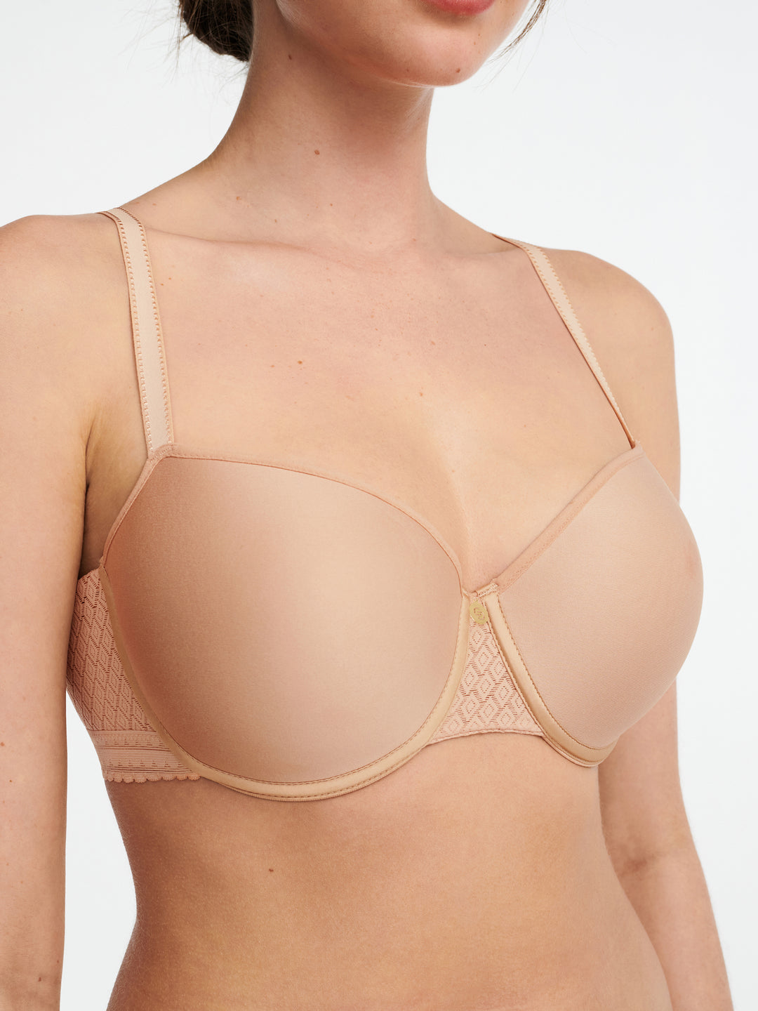 Chantelle - Lucie Lace Comfort Half-Cup Memory Bra Clay Nude