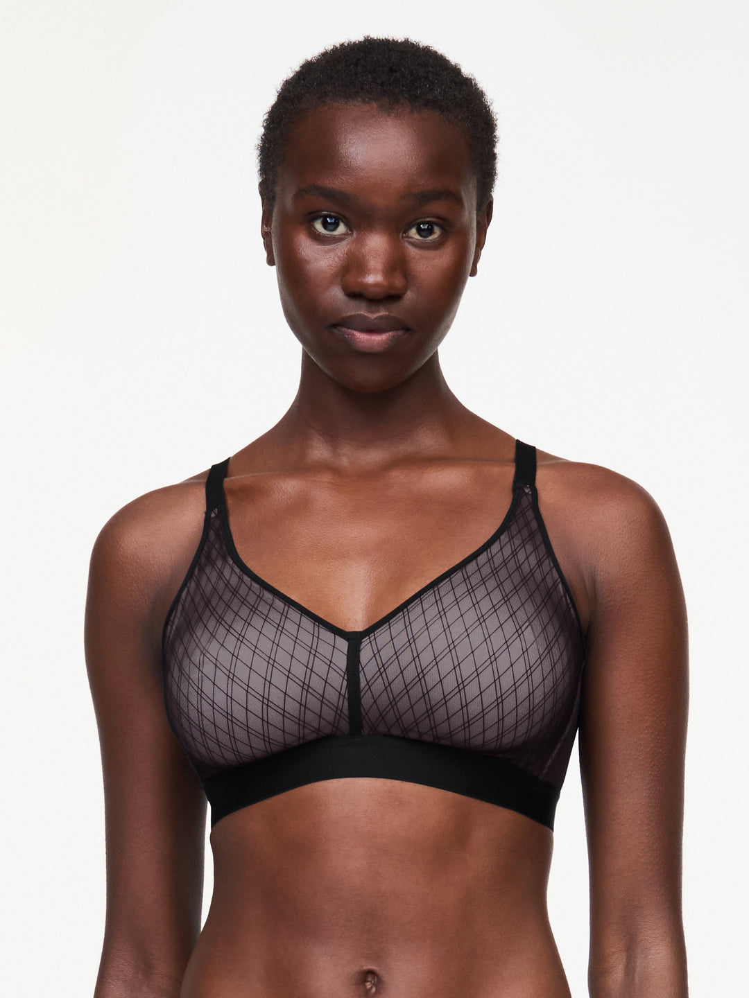 Chantelle Smooth Lines Support Wirefree Bra - Black / Beige Full Cup Bra Chantelle 