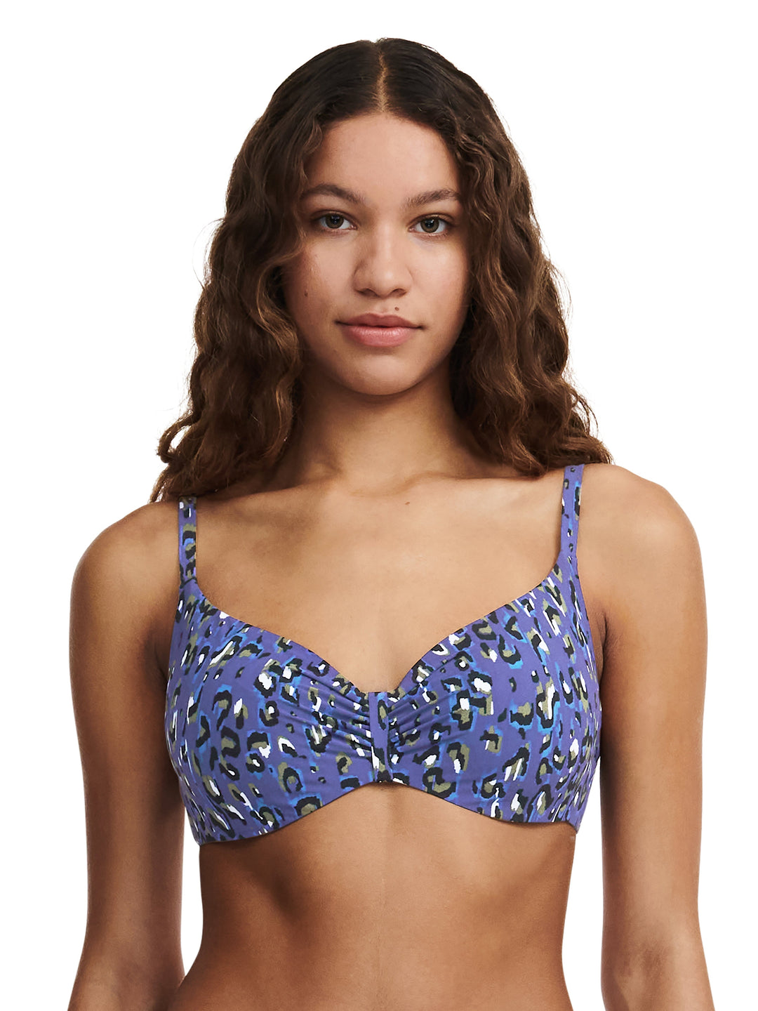 Chantelle Swimwear Eos Covering Underwired Bra - Blue Leopard Full Cup Bikini Chantelle 