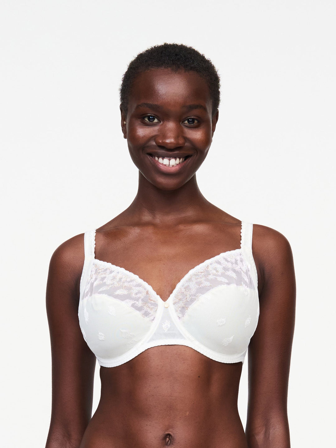Chantelle Bold Curve Very Covering Underwire Bra - Ivory Multicolor Full Cup Bra Chantelle 