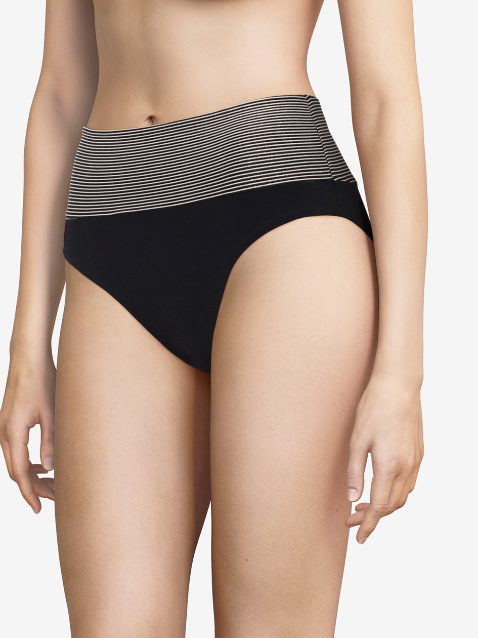 Chantelle Vibrant Full Brief - Black Lurex Bikini Brief Chantelle Swimwear